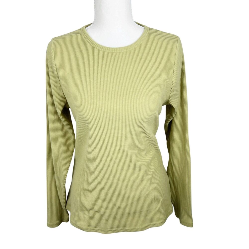 Old Navy Plush Tee Women Extra Large Lime Ribbed Knit Pullover Sweater